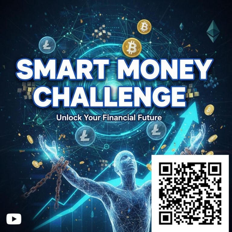 Smart Money Challenge: Unlock Your Future 🦁 Smart Money Challenge unlock financial future crypto QR code blockchain DeFi